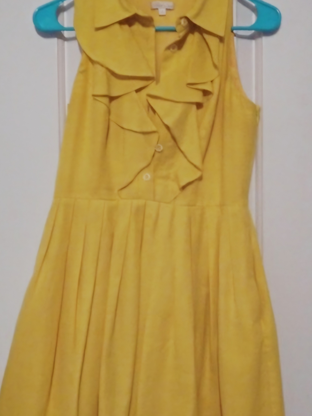 SHOSHANNA Yellow Ruffle Front Sleeveless Dress SIZE 10